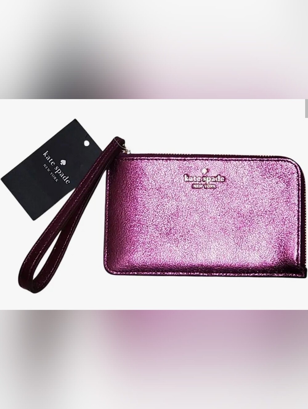 Kate Spade Bags Kate Spade Lucy Metallic Small L-Zip Wristlet
